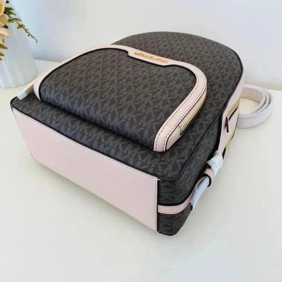 NWT Michael Kors Jaycee Medium Zip Pocket Backpack powder blush - Picture 7 of 10
